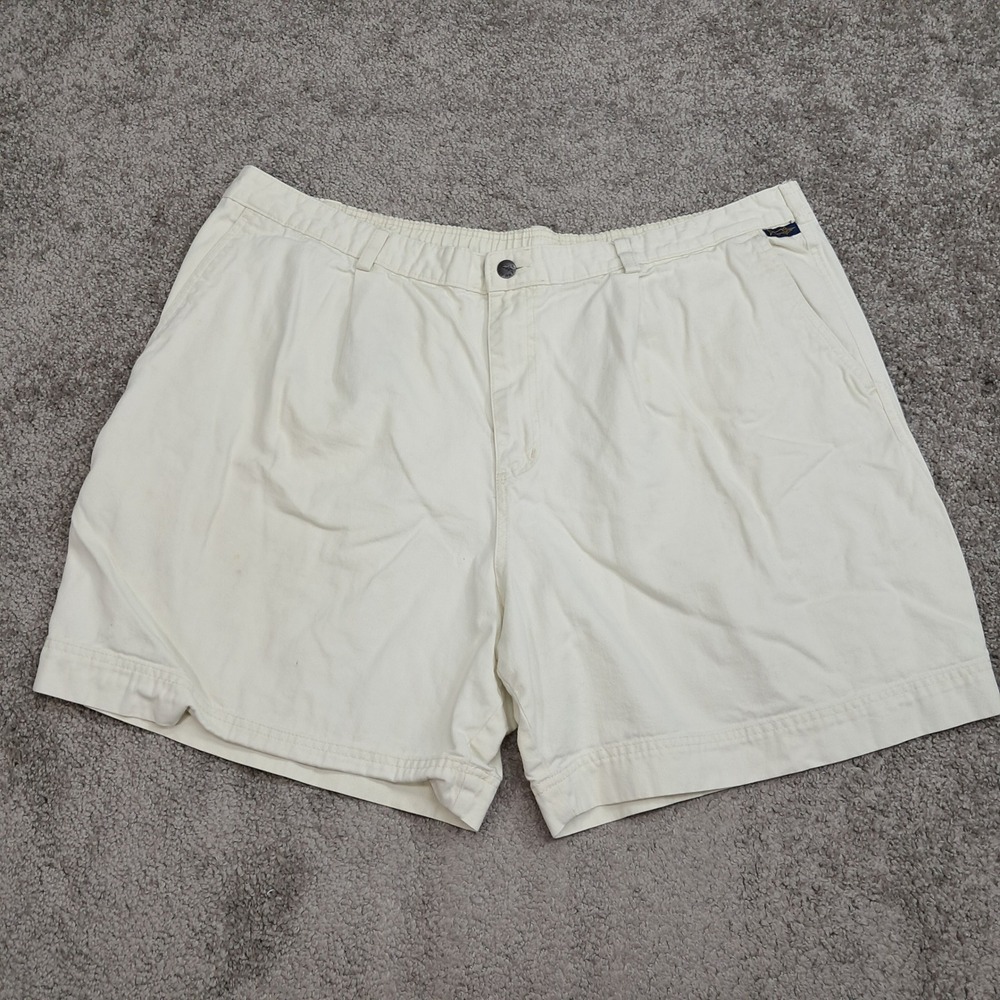 Kahala Mens Sportfishing Shorts Size 44 Cream Cotton Elastic Waist Vintage Fiji